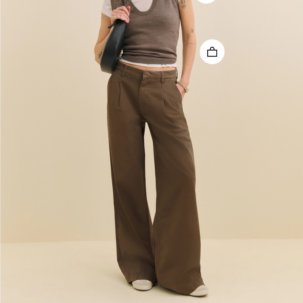 Reformation Brown Wide-Leg Pants